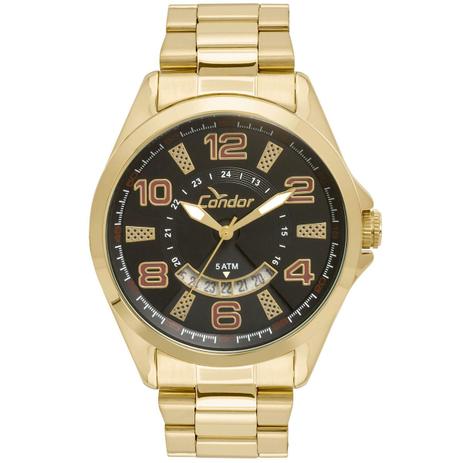 Relógio Masculino Condor Analógico CO2115KTA/K4P Dourado Menor preço em Relógio Masculino Condor Analógico CO2115KTA/K4P Dourado