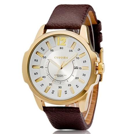 Relógio Masculino Curren Analógico 8123 Dourado Menor preço em Relógio Masculino Curren Analógico 8123 Dourado