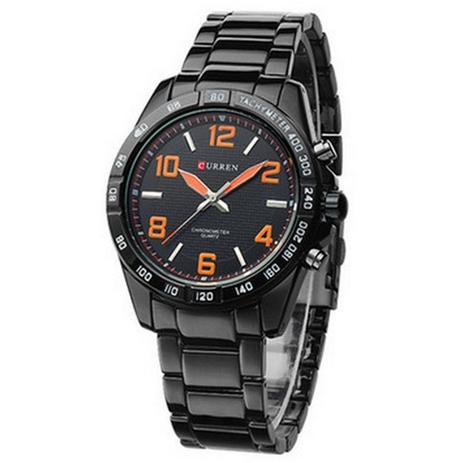 Relógio Masculino Curren Analógico Casual 8107 Laranja Menor preço em Relógio Masculino Curren Analógico Casual 8107 Laranja