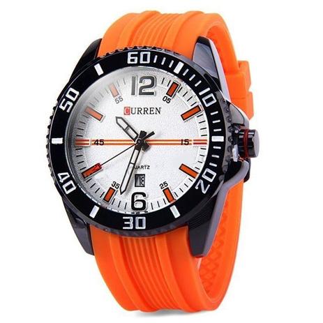 Relógio Masculino Curren Analógico Casual 8178 Laranja Menor preço em Relógio Masculino Curren Analógico Casual 8178 Laranja