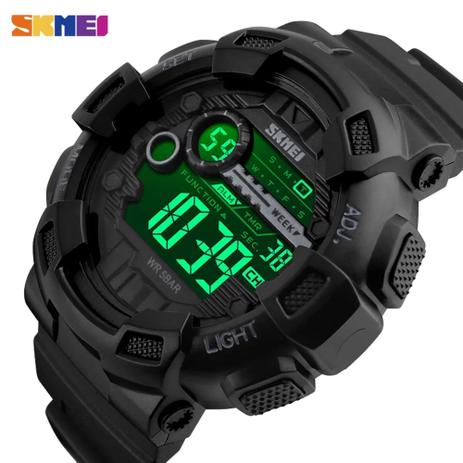 Relógio Masculino Skmei Robusto Digital e Ponteiro Esportivo Resistente a  Água SKM-1155B - Preto