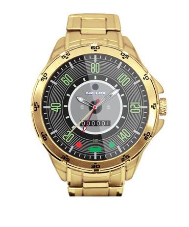 Menor preço em Relógio Masculino Dourado Painel Velocímetro Fusca 140km 5776 - Neka Relógios