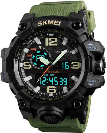 Relogio masculino esportivo skmei 1155 verde militar Menor preço em Relogio masculino esportivo skmei 1155 verde militar
