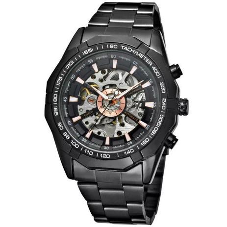 Relógio Masculino Forsining Pulseira Aço inoxidável Preto CX Preto FD Prata Esporte Militar Esqueleto Analógico Automático (BTO) Menor preço em Relógio Masculino Forsining Pulseira Aço inoxidável Preto CX Preto FD Prata Esporte Militar Esqueleto Analógico Automático (BTO)