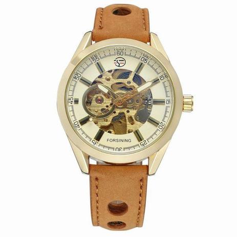Relógio Masculino Forsining Pulseira Couro Marrom Caixa Ouro Fundo Ouro Esporte Cowboy Esqueleto Automático (BTO) Menor preço em Relógio Masculino Forsining Pulseira Couro Marrom Caixa Ouro Fundo Ouro Esporte Cowboy Esqueleto Automático (BTO)