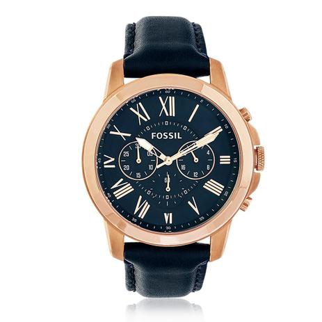 Relógio Masculino Fossil FS4835/2AN Couro Preto Menor preço em Relógio Masculino Fossil FS4835/2AN Couro Preto