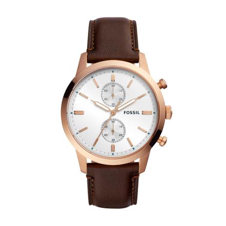 Relógio Masculino Fossil Townsman FS5468/1MN 44mm Couro Marrom Menor preço em Relógio Masculino Fossil Townsman FS5468/1MN 44mm Couro Marrom
