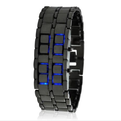 Relógio Masculino Ice Samurai Estilo Japonês Pulseira Em Aço Inoxidável Modelo Inovador Led Azul - Outros Menor preço em Relógio Masculino Ice Samurai Estilo Japonês Pulseira Em Aço Inoxidável Modelo Inovador Led Azul - Outros