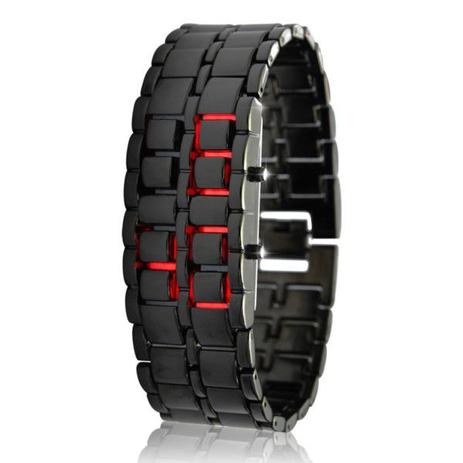Relógio Masculino Ice Samurai Estilo Japonês Pulseira Em Aço Inoxidável Modelo Inovador Led Vermelho - Outros Menor preço em Relógio Masculino Ice Samurai Estilo Japonês Pulseira Em Aço Inoxidável Modelo Inovador Led Vermelho - Outros