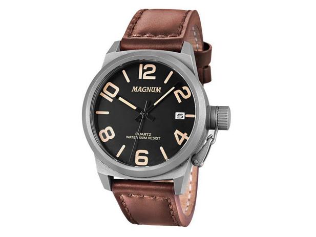 Relógio Masculino Magnum Pulseira Couro Ma33433c Menor preço em Relógio Masculino Magnum Pulseira Couro Ma33433c