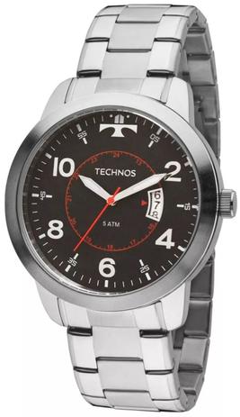 Relógio Masculino Prata Technos Com Data 2115ktm/1p Menor preço em Relógio Masculino Prata Technos Com Data 2115ktm/1p