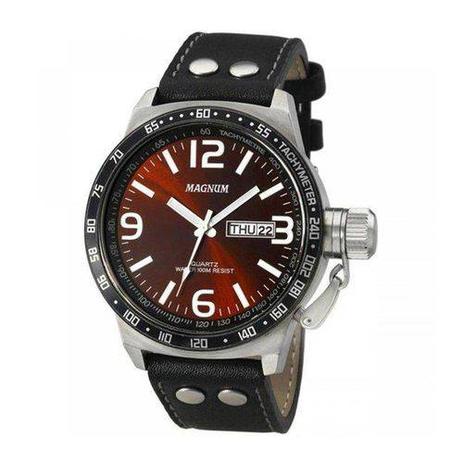 Relógio Masculino Pulseira Couro C/ Calendário Magnum Ma31542V é boa?