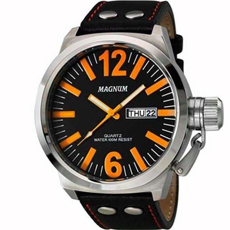 Relógio Magnum Sports Masculino Ma31524b Pulseira De Couro