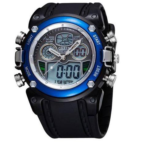 Relógio Masculino Pulso Digital Analógico Azul Barato Ohsen Menor preço em Relógio Masculino Pulso Digital Analógico Azul Barato Ohsen