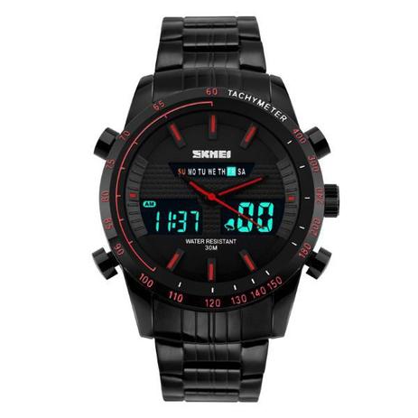 Relógio Masculino Skmei Anadigi 1131 Vermelho Menor preço em Relógio Masculino Skmei Anadigi 1131 Vermelho