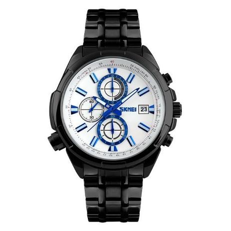 Relógio Masculino Skmei Analógico 9107 Preto e Branco Menor preço em Relógio Masculino Skmei Analógico 9107 Preto e Branco