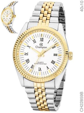 Relógio Masculino Social Champion Dourado/ Prata Ch22859b Menor preço em Relógio Masculino Social Champion Dourado/ Prata Ch22859b
