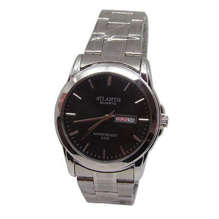 Relogio masculino social prata atlantis g6404 fundo preto Menor preço em Relogio masculino social prata atlantis g6404 fundo preto