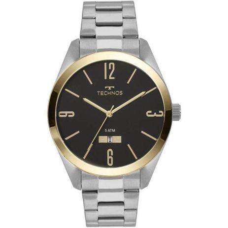 Relógio Masculino Technos 2115MNV/1P - Prata/ Dourado Menor preço em Relógio Masculino Technos 2115MNV/1P - Prata/ Dourado