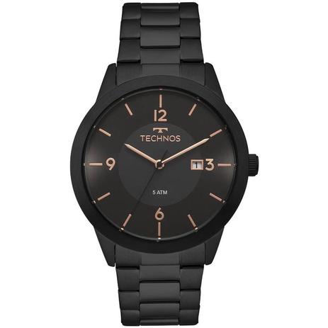 Relógio Masculino Technos 2115MOH/4P Aço Preto Menor preço em Relógio Masculino Technos 2115MOH/4P Aço Preto