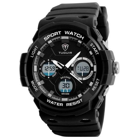 Relógio Masculino Tuguir Anadigi TG1247 Preto Menor preço em Relógio Masculino Tuguir Anadigi TG1247 Preto
