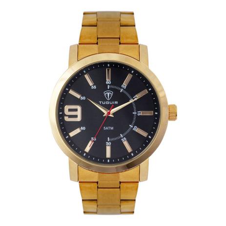 Relógio Masculino Tuguir Analógico Tg119 Dourado E Preto - Relógio  Masculino - Magazine Luiza