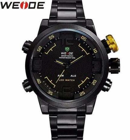 Relógio Masculino Weide Anadigi Casual Amarelo Wh-2309b Menor preço em Relógio Masculino Weide Anadigi Casual Amarelo Wh-2309b