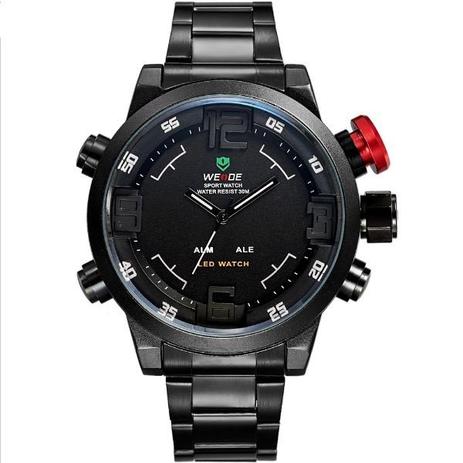 Relógio Masculino Weide Anadigi WH-2309 Preto e Branco Menor preço em Relógio Masculino Weide Anadigi WH-2309 Preto e Branco