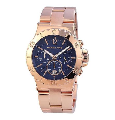 Relógio Michael Kors Mk5410 Dylan Azul Rose Menor preço em Relógio Michael Kors Mk5410 Dylan Azul Rose