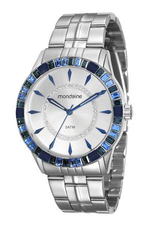 Relógio mondaine feminino prata com cristais azul 78730l0mvna2 Menor preço em Relógio mondaine feminino prata com cristais azul 78730l0mvna2