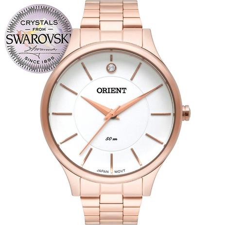 Relógio Orient Feminino Rosê Swarovski FRSS0036S1RX Menor preço em Relógio Orient Feminino Rosê Swarovski FRSS0036S1RX