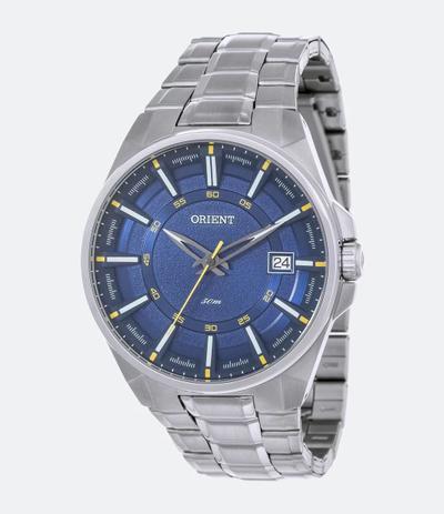 Relogio Orient Masculino esportivo de aço prata e azul prova dagua MBSS1313  DYSX - Relógio Masculino - Magazine Luiza