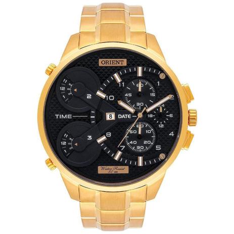 Relogio Orient Masculino MGSST003 P2KX Cronógrafo XL Dourado Mostrador  Preto - Relógio Masculino - Magazine Luiza