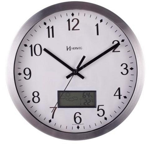 Relógio Parede Alumínio 30cm Silencioso C/ Mini Estação Meteorológica Termômetro   Herweg Ref - 6721 é boa?