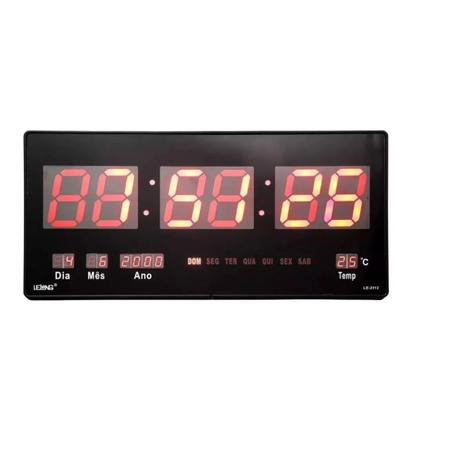 Relógio Parede Digital Painel Led Grd Data Termometro 46cm - lelong Menor preço em Relógio Parede Digital Painel Led Grd Data Termometro 46cm - lelong