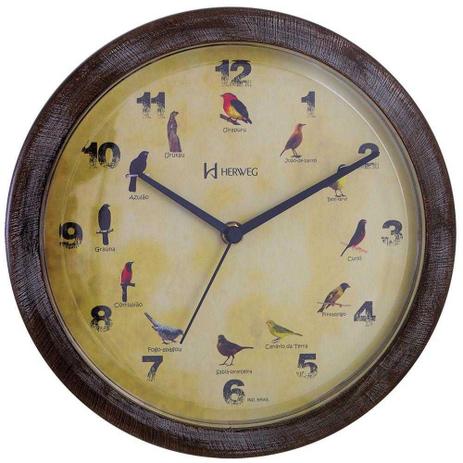 Relogio parede herweg 6658 toque hora cheia com pássaros Menor preço em Relogio parede herweg 6658 toque hora cheia com pássaros