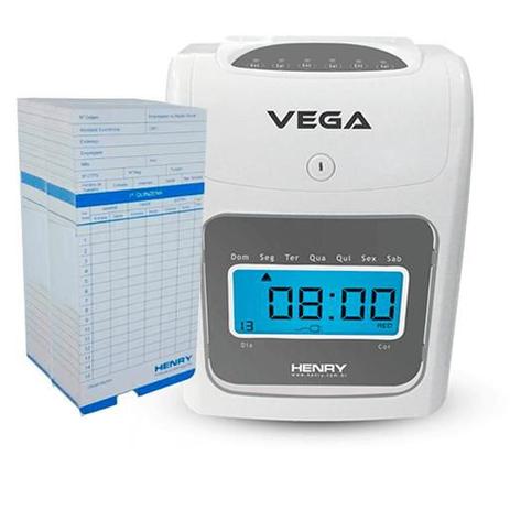 Relógio Ponto Vega com 200 cartões cartolina - Henry Menor preço em Relógio Ponto Vega com 200 cartões cartolina - Henry