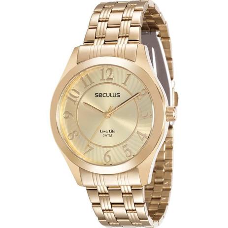 Relógio Seculus Feminino 20423LPSVDA1 DOURADO Menor preço em Relógio Seculus Feminino 20423LPSVDA1 DOURADO