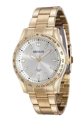 Relogio seculus dourado feminino Clearance