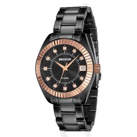 Relógio Seculus Feminino Ref: 13019lpsvis4 Fashion Black Menor preço em Relógio Seculus Feminino Ref: 13019lpsvis4 Fashion Black