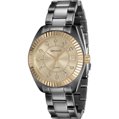 Relógio Seculus Feminino Ref: 13019lpsvjs1 Fashion Black Menor preço em Relógio Seculus Feminino Ref: 13019lpsvjs1 Fashion Black