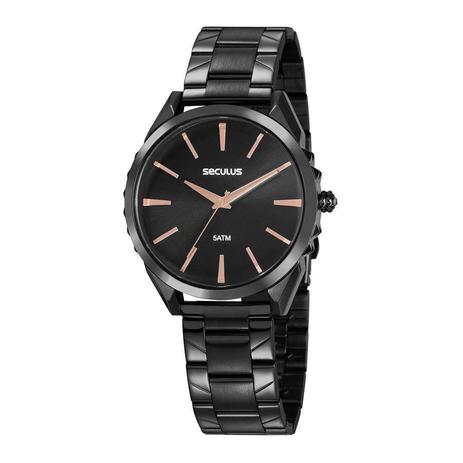Relógio Seculus Feminino Ref: 20614lpsvps1 Spikes Black Menor preço em Relógio Seculus Feminino Ref: 20614lpsvps1 Spikes Black