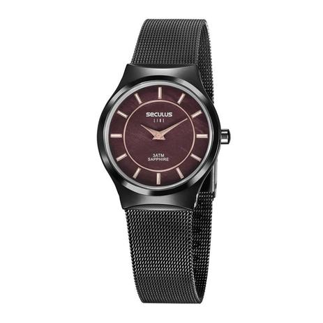Relógio Seculus Feminino Ref: 20772lpsvps1 Slim Black Menor preço em Relógio Seculus Feminino Ref: 20772lpsvps1 Slim Black