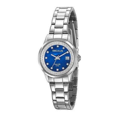 Relógio Seculus Feminino Ref: 77014l0svna2 Clássico Prateado Menor preço em Relógio Seculus Feminino Ref: 77014l0svna2 Clássico Prateado