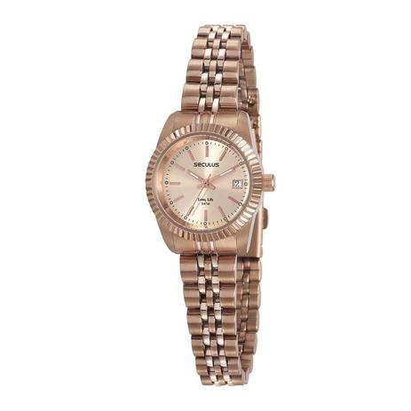 Relógio Seculus Feminino Ref: 77043lpsvra1 Clássico Rosé Menor preço em Relógio Seculus Feminino Ref: 77043lpsvra1 Clássico Rosé