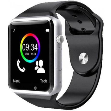 Relógio Smartwatch A1 Touch Bluetooth Gear Chip Preto Prata Menor preço em Relógio Smartwatch A1 Touch Bluetooth Gear Chip Preto Prata