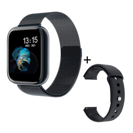Relogio Smartwatch Inteligente P80 40mm + Pulseira Metal Extra - Preto - WearFit Menor preço em Relogio Smartwatch Inteligente P80 40mm + Pulseira Metal Extra - Preto - WearFit