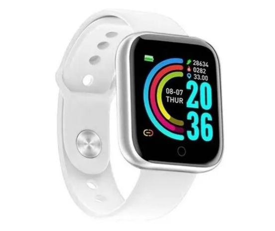 Relógio smartwatch inteligente d20 android e ios branco Clearance