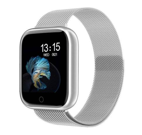 Relogio Smartwatch P80 Prata Monitor Cardiaco Pressao Arterial Passos Android Ios 1 Pulseira Extra Smart Bracelet Smartwatch E Acessorios Magazine Luiza