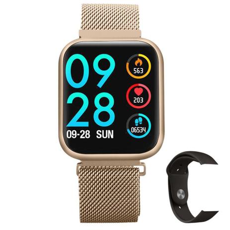 smartwatch pulseira rose gold